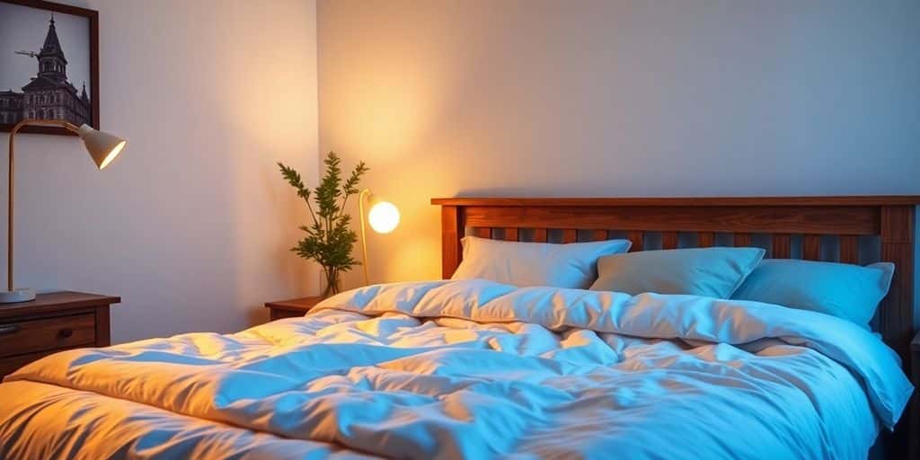 Cozy bedroom setting promoting relaxation and quick sleep.