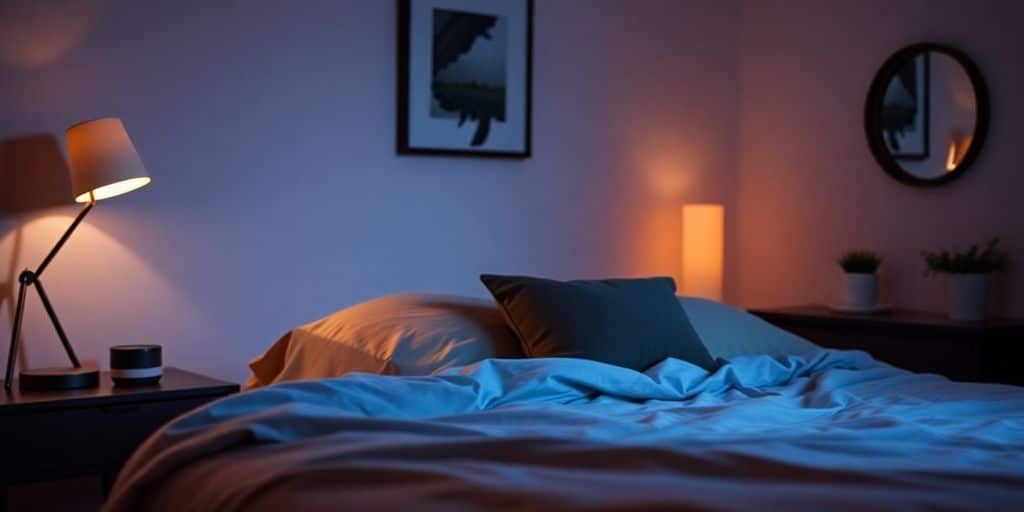 Cozy bedroom for better sleep and stress reduction.