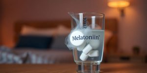 Melatonin pills dissolving in water.